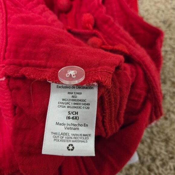 Wonder Nation Girls Red Romper w/Adjustable Straps Size S (6/6X) - Picture 5 of 5